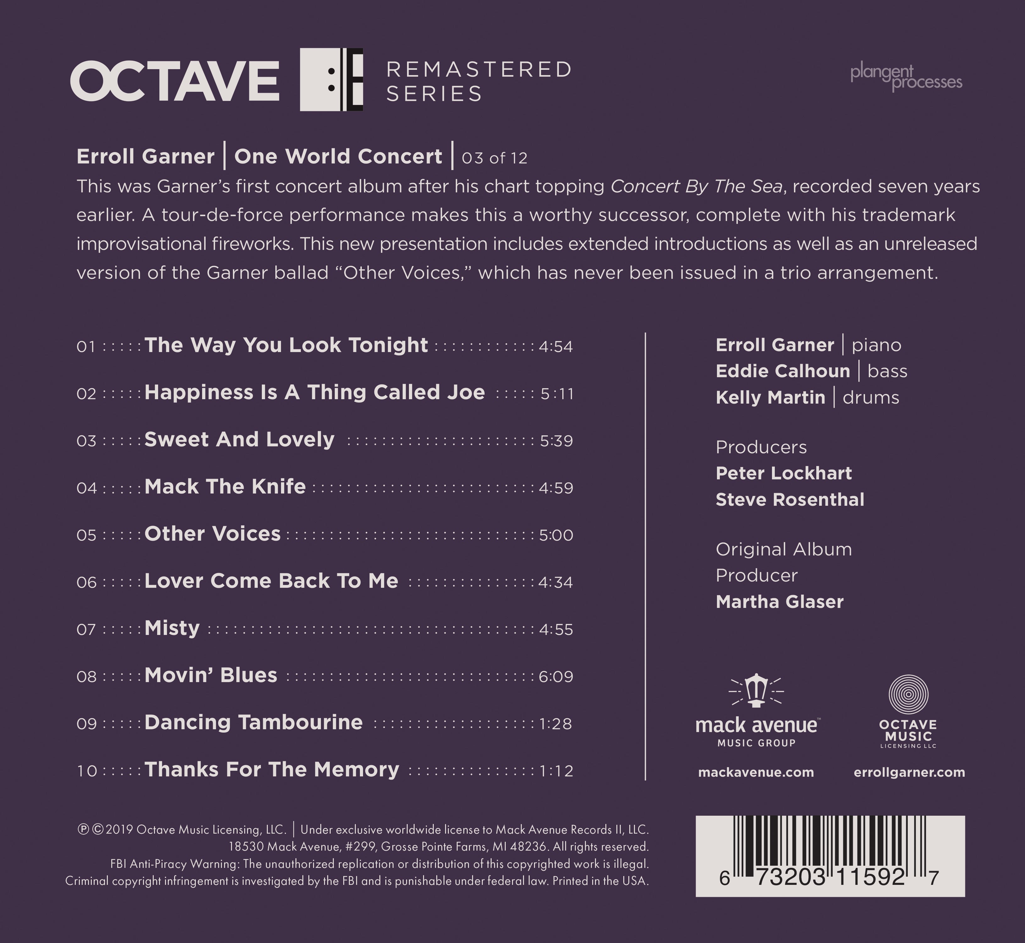 Erroll Garner - One World Concert – Mack Avenue Music Group